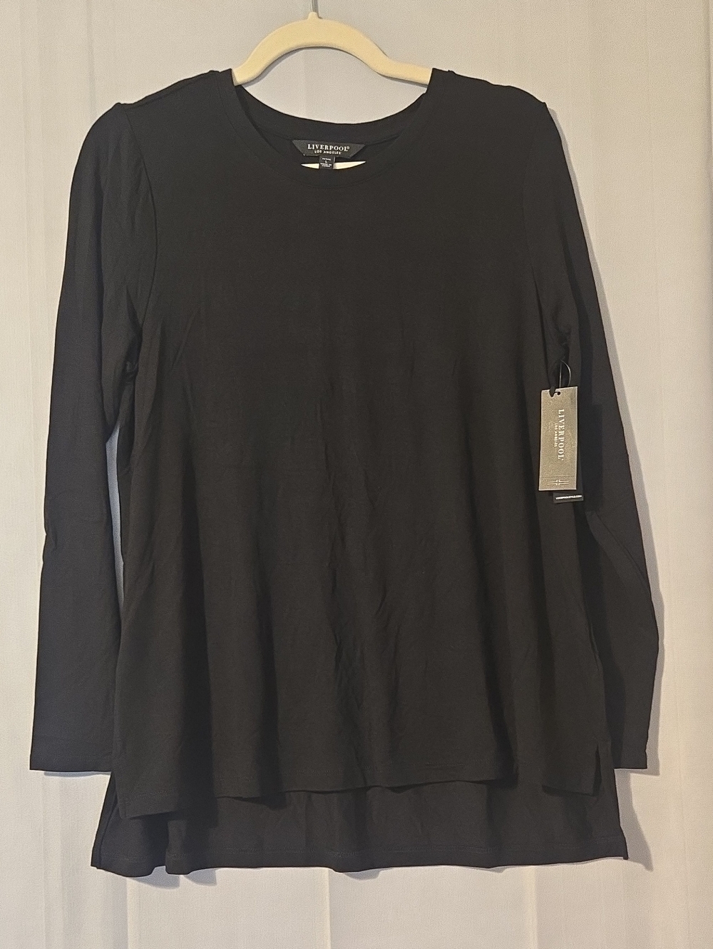 Liverpool Black Long-Sleeve Tunic Women's Top Size Petite Large NWT
